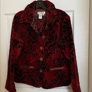 Coldwater Creek Red and Black Teddy Jacket